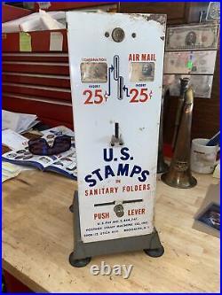 Vintage Postage Stamp Machine Vending Post Office Antique Postal Service NO KEY