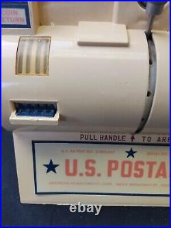Vintage Postage Stamp Vending Machine American Adjustomatic Corp with Key