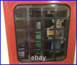 Vintage Pulver Too Chew Red Porcelain 1cent Vending Machine withkeys c1930-1939