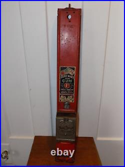 Vintage Pure Mint Stick Gum 1 Cent Heavy Metal Wall Dispenser