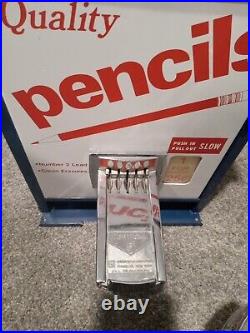 Vintage Quality Pencils Coin Op 25¢ Cent Operated School Vending Machine + key