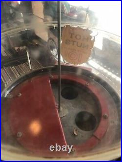 Vintage RARE Large 42 Hot Nuts Machine 10 cent Dime Oak Mfg Repair or Parts
