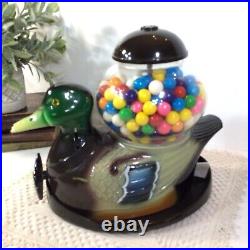 Vintage RARE! Mallard Duck Gum ball Machine Glass Globe Carousel Ind. FREE SHIP
