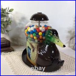 Vintage RARE! Mallard Duck Gum ball Machine Glass Globe Carousel Ind. FREE SHIP