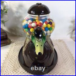 Vintage RARE! Mallard Duck Gum ball Machine Glass Globe Carousel Ind. FREE SHIP