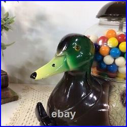 Vintage RARE! Mallard Duck Gum ball Machine Glass Globe Carousel Ind. FREE SHIP