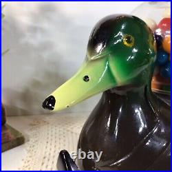 Vintage RARE! Mallard Duck Gum ball Machine Glass Globe Carousel Ind. FREE SHIP