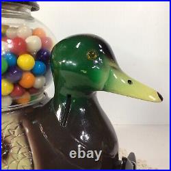 Vintage RARE! Mallard Duck Gum ball Machine Glass Globe Carousel Ind. FREE SHIP