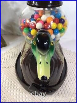 Vintage RARE! Mallard Duck Gum ball Machine Glass Globe Carousel Ind. FREE SHIP