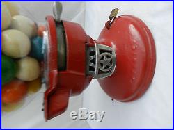 Vintage Red 1930's Columbus Model A Gumball Peanut Machine Penny Operated Red