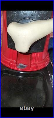 Vintage Red Black Dog Treat Food Dispenser Bone Handle Vending Machine