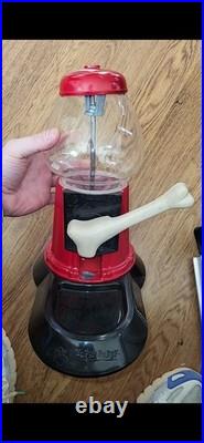 Vintage Red Black Dog Treat Food Dispenser Bone Handle Vending Machine