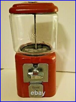 Vintage Red Countertop A&A Gumball / Candy Vending Machine Dispenser