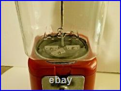 Vintage Red Countertop A&A Gumball / Candy Vending Machine Dispenser