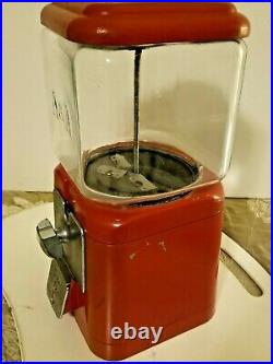 Vintage Red Countertop A&A Gumball / Candy Vending Machine Dispenser