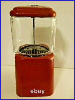 Vintage Red Countertop A&A Gumball / Candy Vending Machine Dispenser