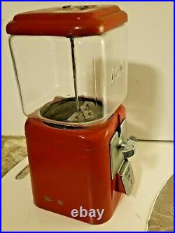 Vintage Red Countertop A&A Gumball / Candy Vending Machine Dispenser