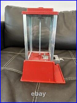 Vintage Red Dean Penny Arcade Products Co. 1 Cent Gumball Machine No Key Needed