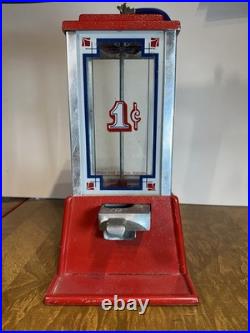 Vintage Red Dean Penny Arcade Products Co. 1 Cent Gumball Machine Tested Working Vintage Red Dean Penny Arcade Products Co. 1 Cent Gumball Machine Tested Working