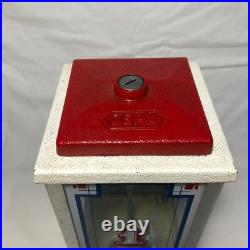 Vintage Red Dean Penny Arcade Products Co. 1 Cent Gumball Machine Tested Working