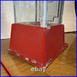 Vintage Red Dean Penny Arcade Products Co. 1 Cent Gumball Machine Tested Working