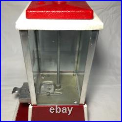 Vintage Red Dean Penny Arcade Products Co. 1 Cent Gumball Machine Tested Working