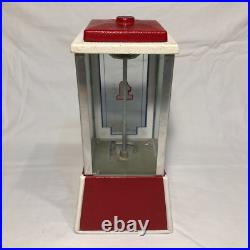 Vintage Red Dean Penny Arcade Products Co. 1 Cent Gumball Machine Tested Working