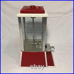 Vintage Red Dean Penny Arcade Products Co. 1 Cent Gumball Machine Tested Working
