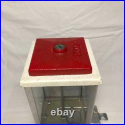 Vintage Red Dean Penny Arcade Products Co. 1 Cent Gumball Machine Tested Working