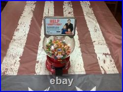 Vintage Red Ford Gum Ball Machine 1 Cent Penny With Plastic Globe & Lock
