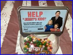 Vintage Red Ford Gum Ball Machine 1 Cent Penny With Plastic Globe & Lock