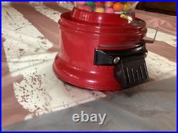 Vintage Red Ford Gum Ball Machine 1 Cent Penny With Plastic Globe & Lock
