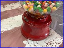Vintage Red Ford Gum Ball Machine 1 Cent Penny With Plastic Globe & Lock