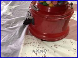 Vintage Red Ford Gum Ball Machine 1 Cent Penny With Plastic Globe & Lock