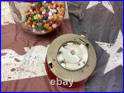 Vintage Red Ford Gum Ball Machine 1 Cent Penny With Plastic Globe & Lock