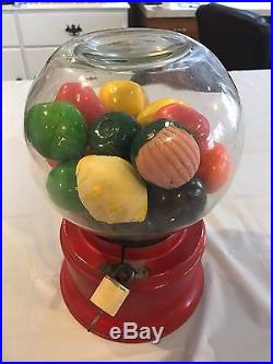 Vintage Red Ford Gumball Machine Glass Dome SN119689