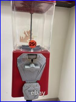 Vintage Red Gumball Machine with Metal Stand Vintage Red Gumball Machine with Metal Stand