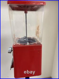 Vintage Red Gumball Machine with Metal Stand
