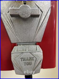 Vintage Red Gumball Machine with Metal Stand