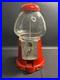 Vintage Red Metal Gumball Candy Machine Coin-Crank Glass Globe Vending Dispenser