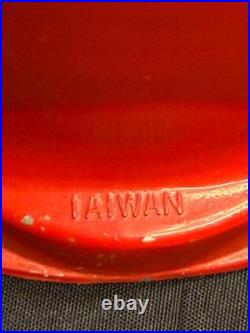 Vintage Red Metal Gumball Candy Machine Coin-Crank Glass Globe Vending Dispenser