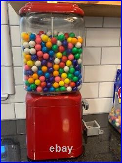 Vintage Restored Cherry Red Post WWII 50's Penny ¢ Gumball Machine by Acorn MFG