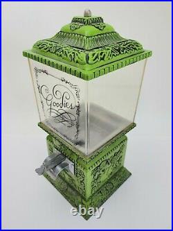 Vintage Retro Green Goodies Candy Nut Dispenser Vending Machine Patent Pending