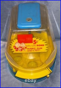 Vintage Ring Ding Bomb Gumball And Toy Prize Machine No Key