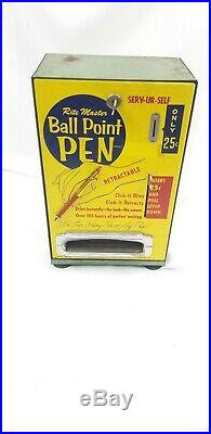 Vintage Rite Master Ballpoint Pen Coin Op Dispenser Works