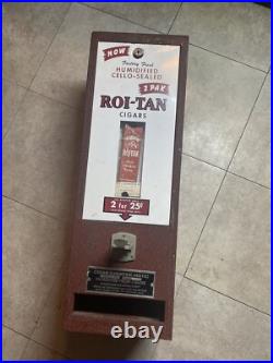 Vintage Roi-Tan Counter Matic Cigar Dispenser Quarter Vending Machine With Key