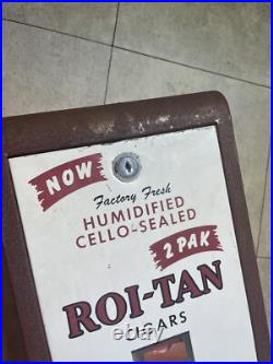 Vintage Roi-Tan Counter Matic Cigar Dispenser Quarter Vending Machine With Key