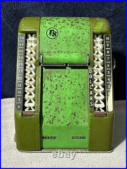 Vintage Roto Stamp Machine S&H Stamps Green Counter Top Display Vending