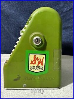 Vintage Roto Stamp Machine S&H Stamps Green Counter Top Display Vending