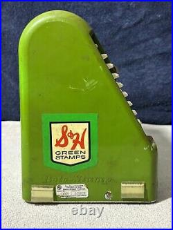 Vintage Roto Stamp Machine S&H Stamps Green Counter Top Display Vending